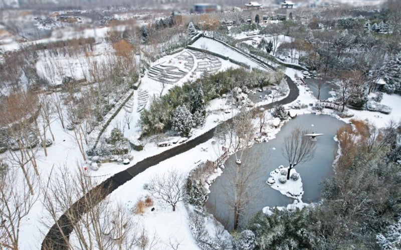 河南福寿园雪景-航拍